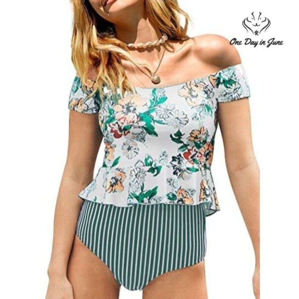 Ferbia High Waist Falbala Bikini Swimsuit Size XL